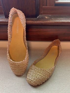 Steve Madden Rose Gold Woven Jelly Flats